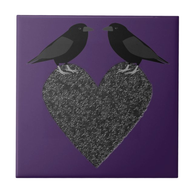 Gothic Ravens and Black Heart Tile (Front)