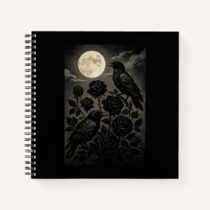 Gothic Ravens & Moon Halloween Notebook