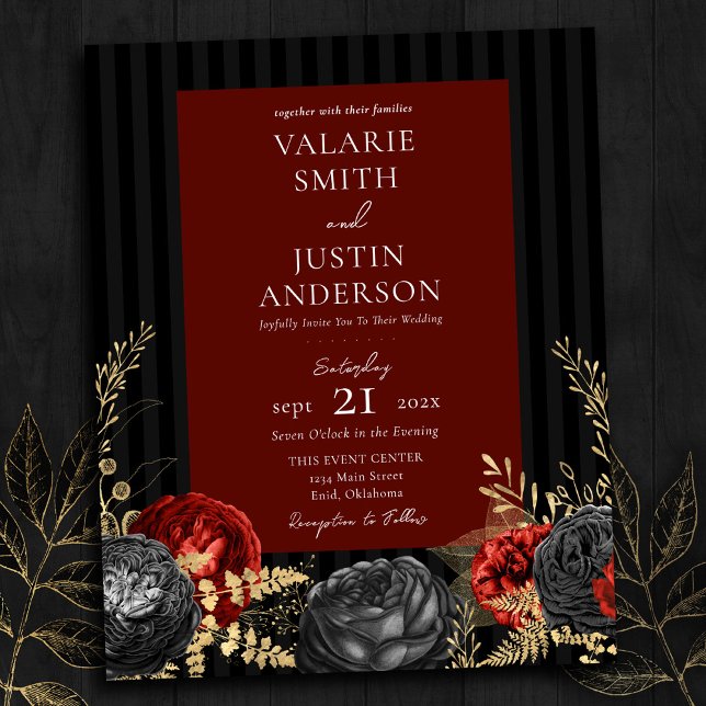 Gothic Red and Black Floral Wedding All in One Fly (Creator Uploaded)