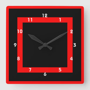 gothic red and black geometrical clock
