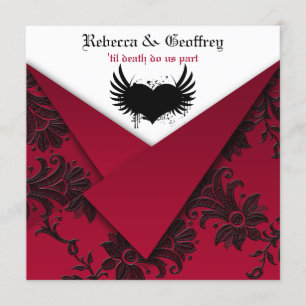 Gothic Red and Black Wedding Invitation