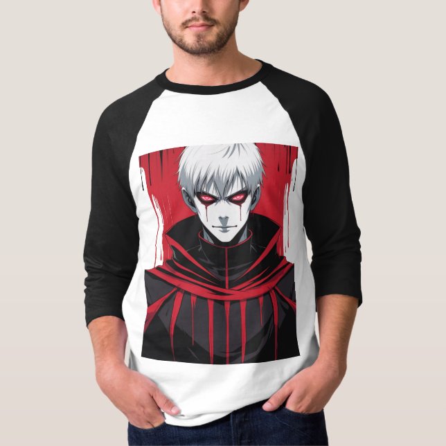 Gothic Red Black Anime T-Shirt (Front)