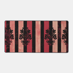 Gothic Red & Black Damask Desk Mat