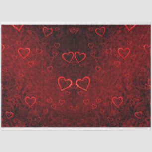 Gothic Red Black Hearts Decoupage Tissue Paper