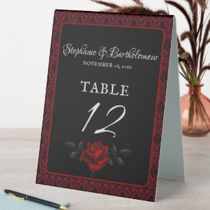 Gothic Red Damask Rose Wedding