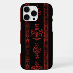 Gothic Red Damask Stripe Phone Case 