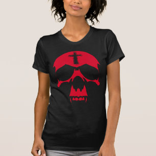 Gothic Red Demon Skull illustration T-Shirt