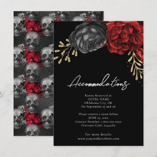 Gothic Red Floral Wedding Accommodations Enclosure