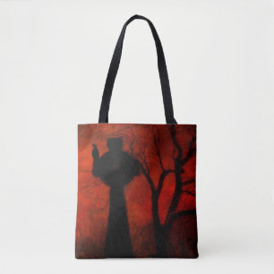 Gothic Red Halloween Night Tote Bag