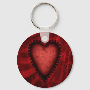 Gothic Red Heart Key Ring