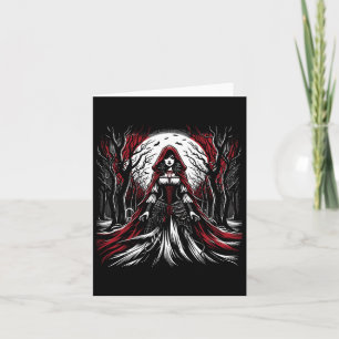 Gothic Red Riding Hood Dark Halloween Spooky Card
