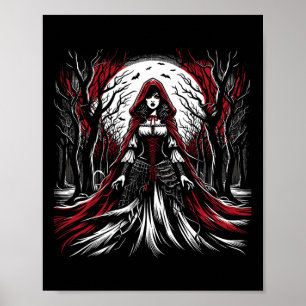 Gothic Red Riding Hood Dark Halloween Spooky  Poster