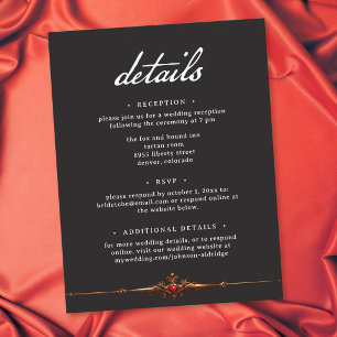Gothic Red Rose Border Until Death Wedding Enclosure Card