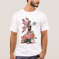 Gothic Red Rose Fairy Tote Bag by Molly Harrison