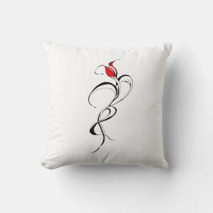 Gothic Red Rose Lady Surreal Tribal Tattoo Art Cushion