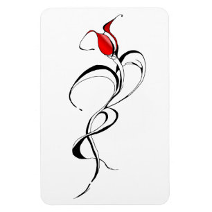 Gothic Red Rose Lady Surreal Tribal Tattoo Art Magnet