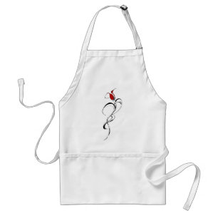Gothic Red Rose Lady Surreal Tribal Tattoo Art Standard Apron