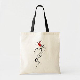 Gothic Red Rose Lady Surreal Tribal Tattoo Art Tote Bag