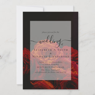 Gothic Red Roses Goth Wedding Invite