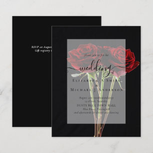 Gothic Red Roses Goth Wedding Invite