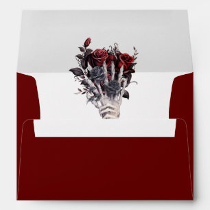 Gothic Red Roses Skeleton  Envelope