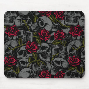 Gothic Red Roses & Skulls, Romantic Horror #1 Mouse Mat