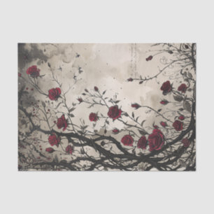 Gothic Red Roses & Thorns Tissue Paper