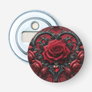Gothic red roses Valentine's day Bottle Opener