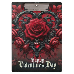 Gothic red roses Valentine's day Clipboard