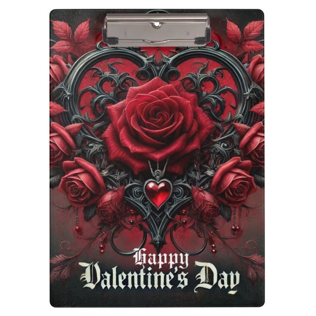 Gothic red roses Valentine's day Clipboard (Front)