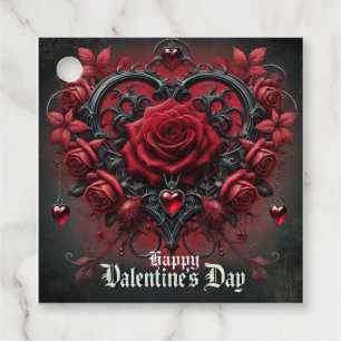 Gothic red roses Valentine's day Favour Tags