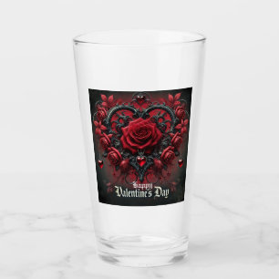 Gothic red roses Valentine's day Glass