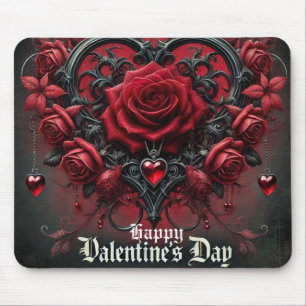 Gothic red roses Valentine's day Mouse Mat