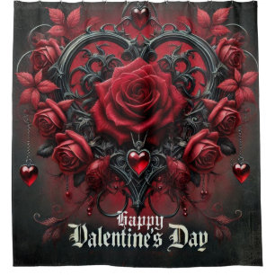 Gothic red roses Valentine's day Shower Curtain