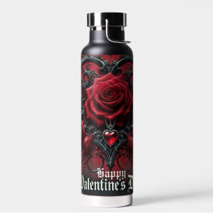Gothic red roses Valentine's day Water Bottle