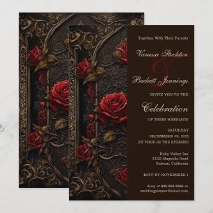 Gothic Red Rose's Wedding Invitation