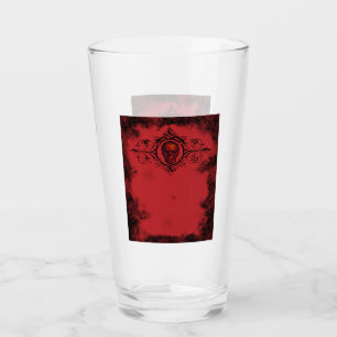 Gothic Red Skull Glass