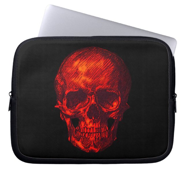 Gothic Red Skull Laptop Sleeve (Front)