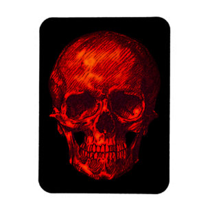 Gothic Red Skull Magnet