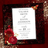 Gothic Red Splatter Floral Wedding All in One
