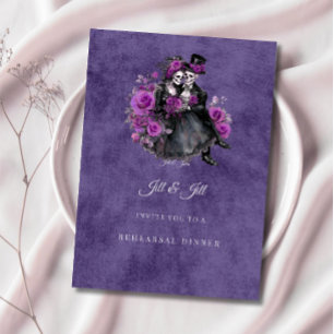Gothic Rehearsal Dinner Skeleton Wedding  Invitation