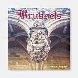 gothic relief on Grand Place, Brussels, Belgium Magnet