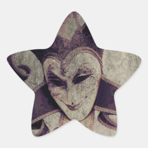 Gothic Renaissance Evil Clown Joker Star Sticker