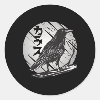 Gothic Reven Black Crow Classic Round Sticker