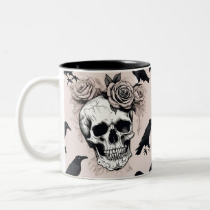 Gothic Reverie Blooms & Bones Two-Tone Coffee Mug