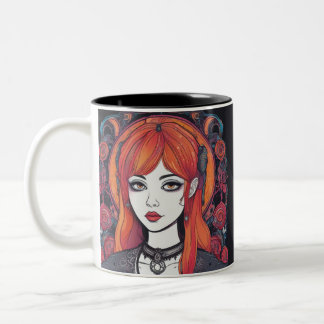 Gothic Reverie Orange Girl Two-Tone Coffee Mug