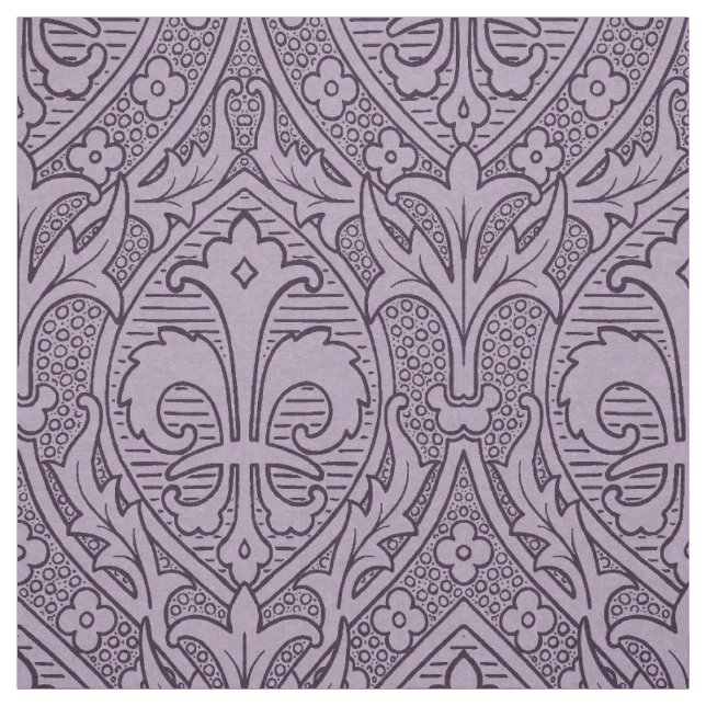 Gothic Revival Fleur de Lys - Lavender Fabric (Swatch)