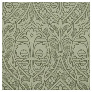 Gothic Revival Fleur de Lys - Mossy Green Fabric