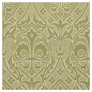 Gothic Revival Fleur de Lys - Old Gold Fabric