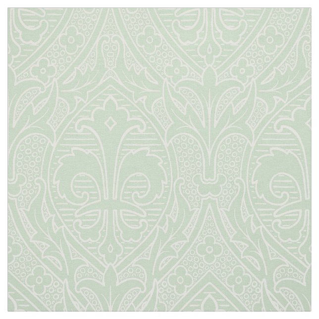 Gothic Revival Fleur de Lys - Tint of Absinthe Fabric (Swatch)